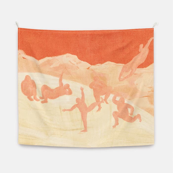 mountain and tiny people 패브릭 포스터 대형 이미지