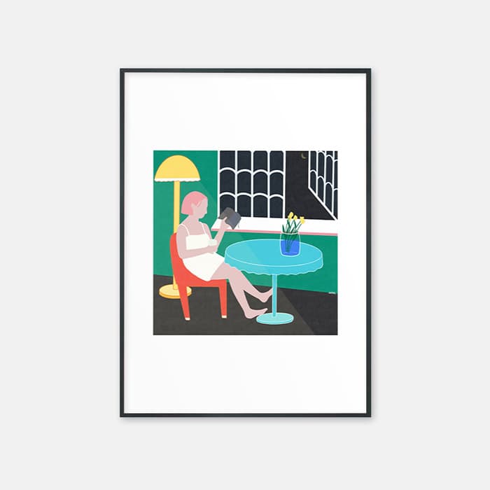 책, 달, 밤 포스터 이미지