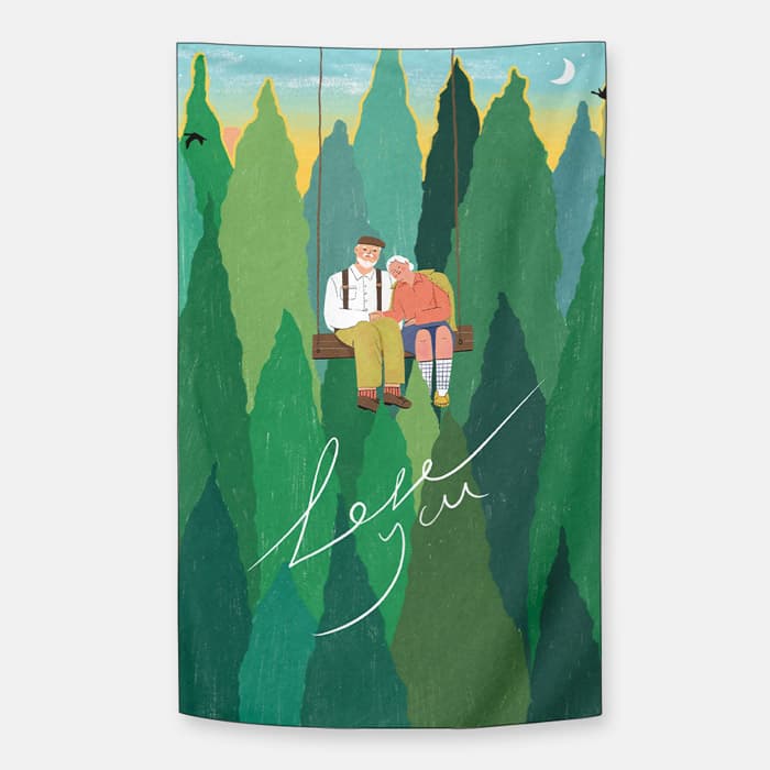 황혼 쉬폰 패브릭 포스터 이미지