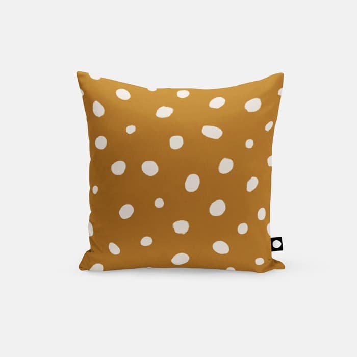 Dots(HandDrawn)_Ochre 쿠션 커버 이미지