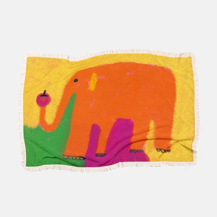 Orange elephant 극세사 담요 이미지