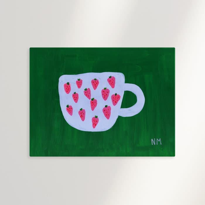 The strawberry mug 캔버스 액자 이미지