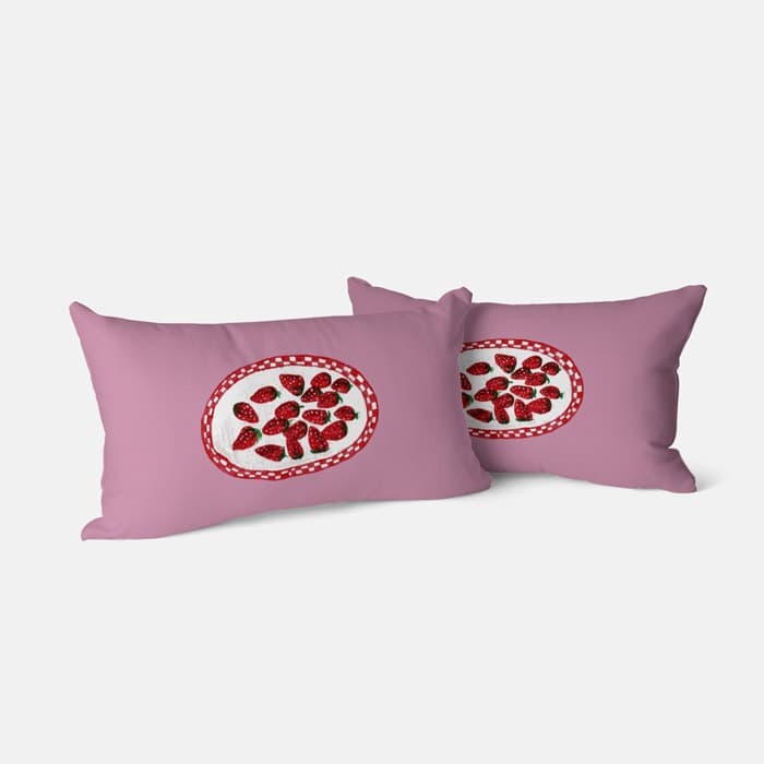 Plate of strawberries 미니 쿠션 커버 이미지