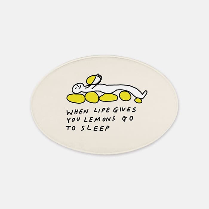 When life gives you lemons go to sleep 원형 발매트 이미지