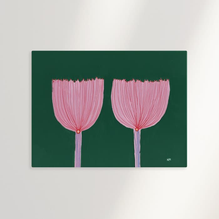 Two pink flowers 캔버스 액자 이미지