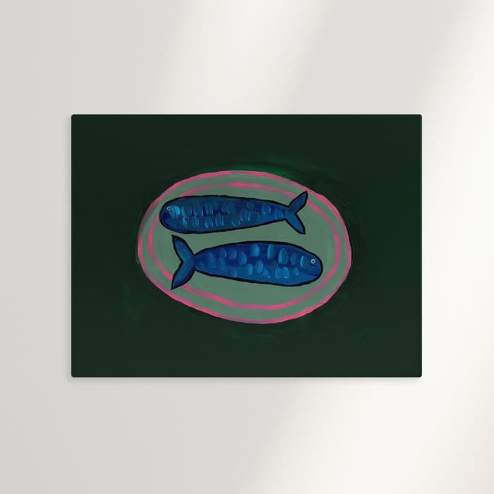 Two blue fish 캔버스 액자 이미지