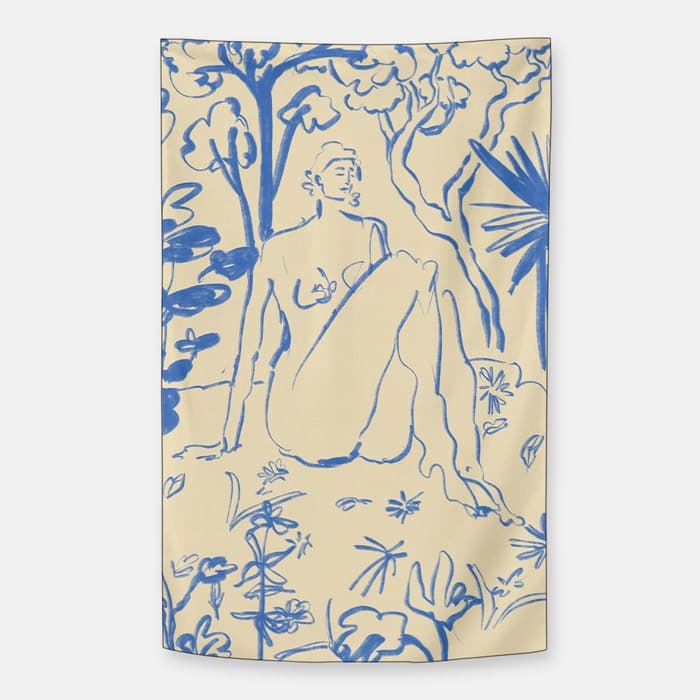 MYSTICAL FOREST BLUE 쉬폰 패브릭 포스터 이미지