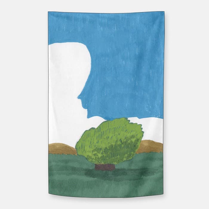 나홀로나무 쉬폰 패브릭 포스터 이미지