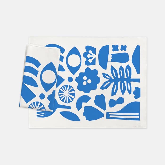 Blue bird collage 테이블매트, 키친크로스 이미지