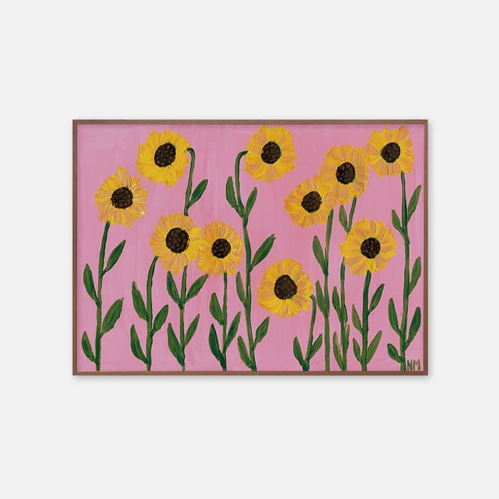 sunflowers in the pink sky 포스터 이미지