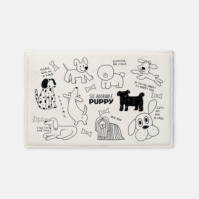 강아지들 낙서 발매트 이미지
