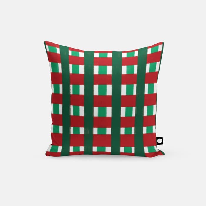 크리스마스 위빙 그린 쿠션 커버 이미지