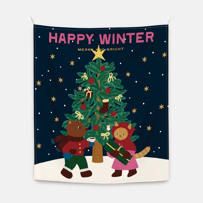 해피윈터트리 패브릭 포스터 대형 이미지