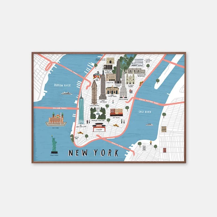 New York Map 포스터 이미지