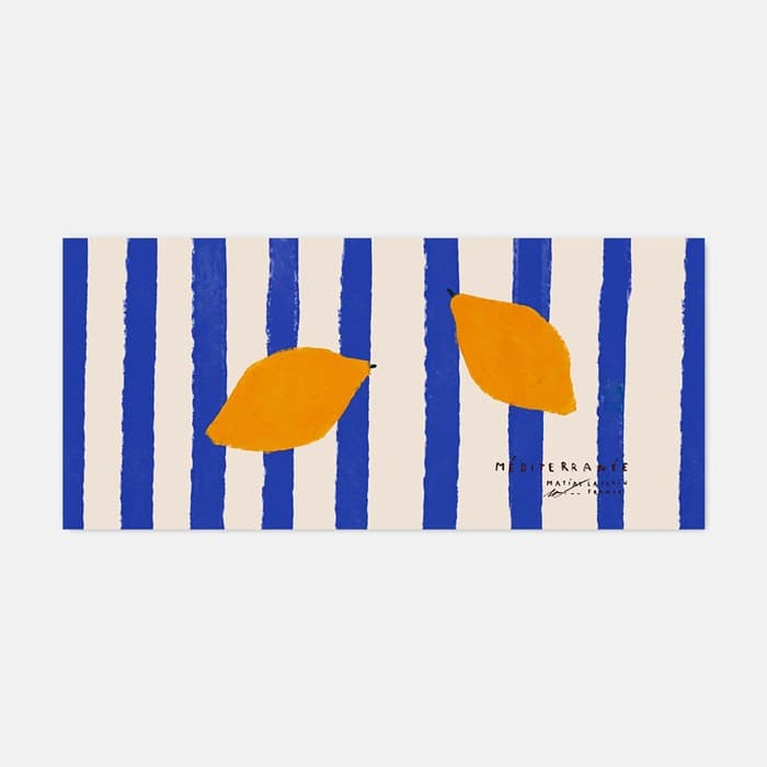 블루와 레몬 소프트 규조토 주방매트 이미지