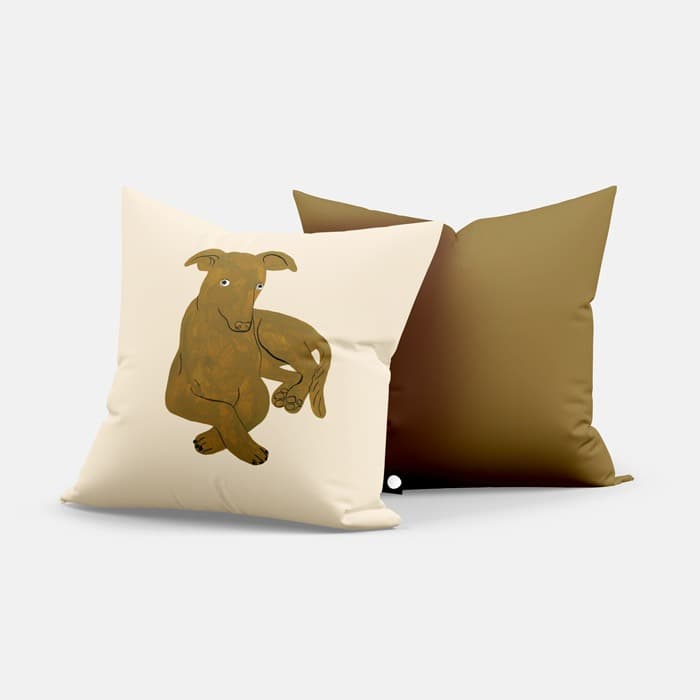 Brown dog-casual pose 쿠션 커버 이미지