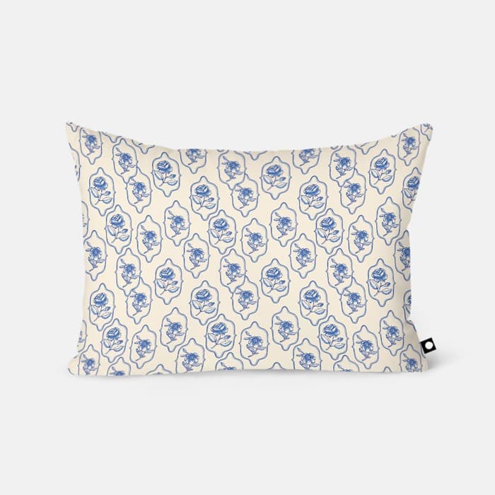 포슬린 블룸(블루 로즈) 베개 커버 이미지