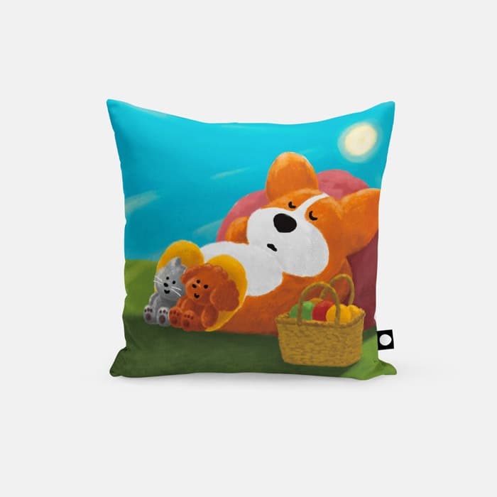 귀여운 피크닉 쿠션 커버 이미지