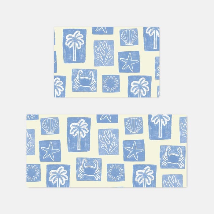 Blue Coastal Summer 소프트 규조토 발매트, 주방매트 이미지