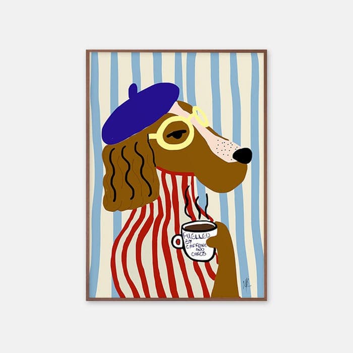 Funny Dog with Coffee 포스터 이미지