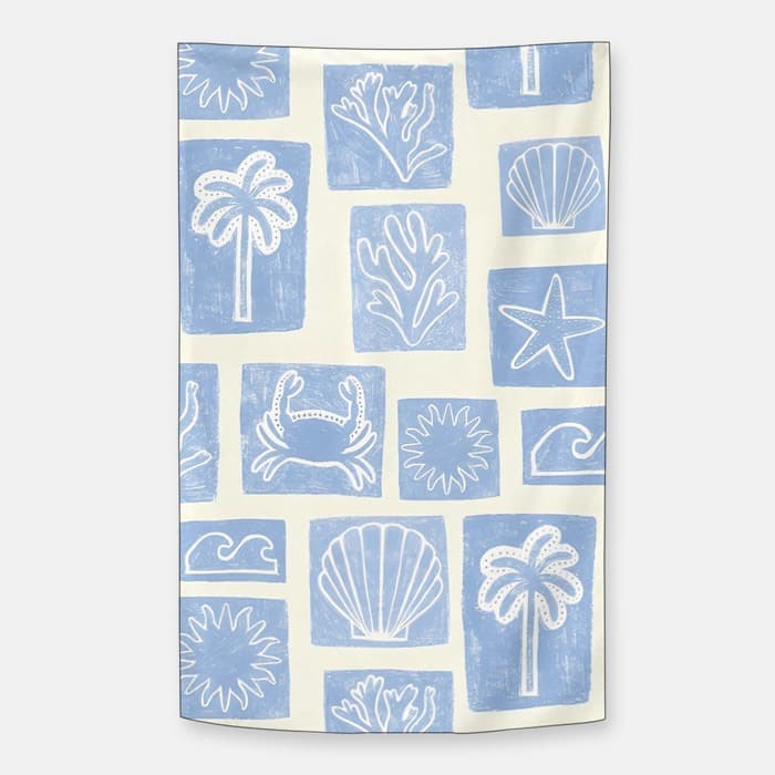 Blue Coastal Summer 쉬폰 패브릭 포스터 이미지