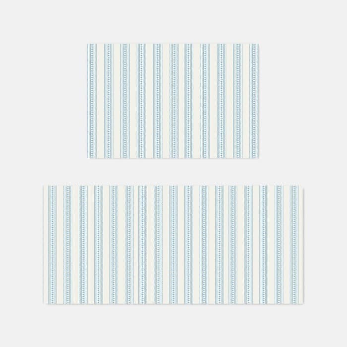 러스틱 스트라이프 블루 소프트 규조토 발매트, 주방매트 이미지