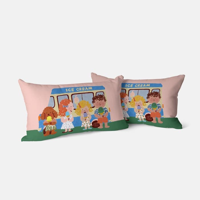 Ice cream Truck 미니 쿠션 커버 이미지