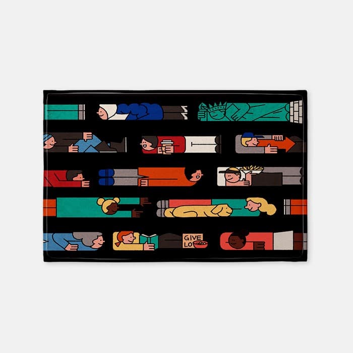 네모난 뉴욕사람들 발매트 이미지