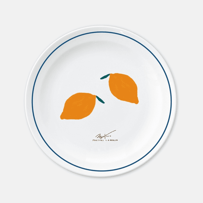 블루와 레몬 접시 (8인치/6인치) 이미지