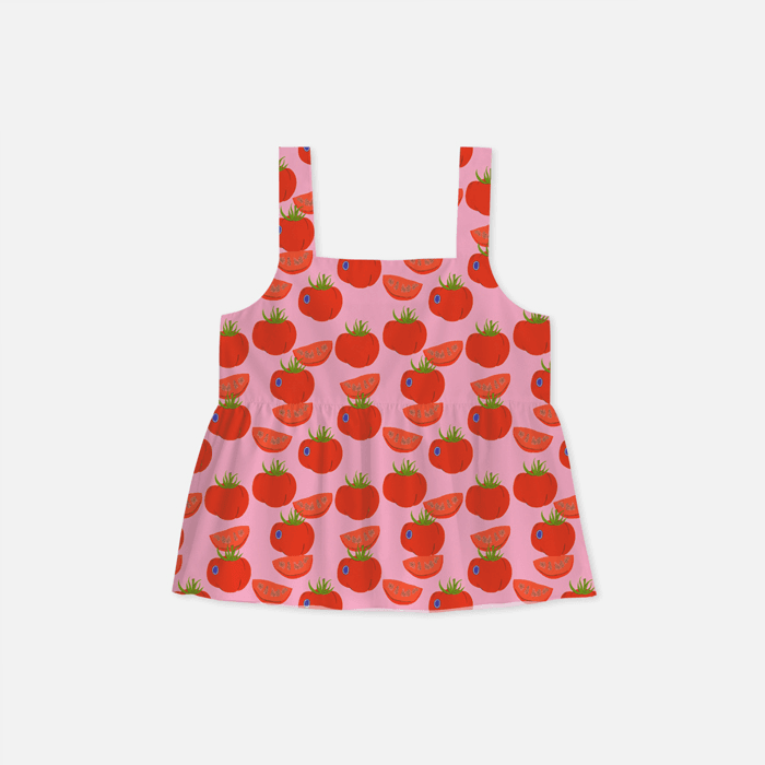 Tomato 파자마 슬리브리스 탑 이미지