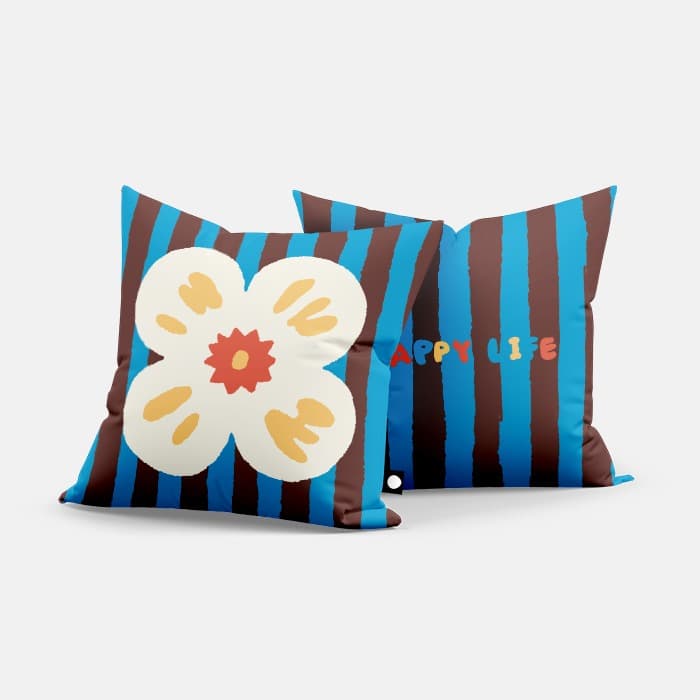 Happy Life 쿠션 커버 이미지