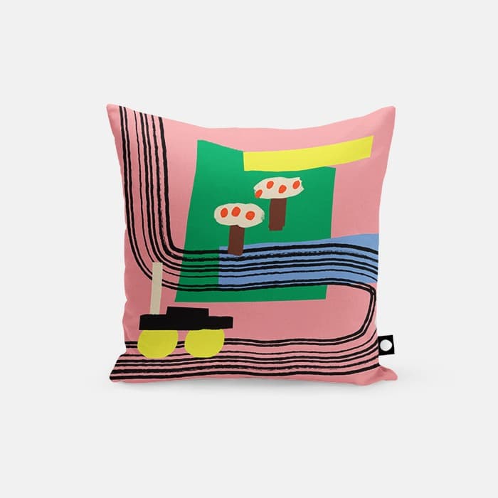 country road 스웨이드 터치 쿠션 커버 이미지