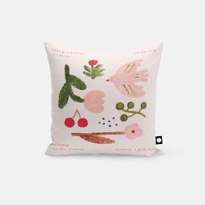 pink bird 쿠션 커버 이미지
