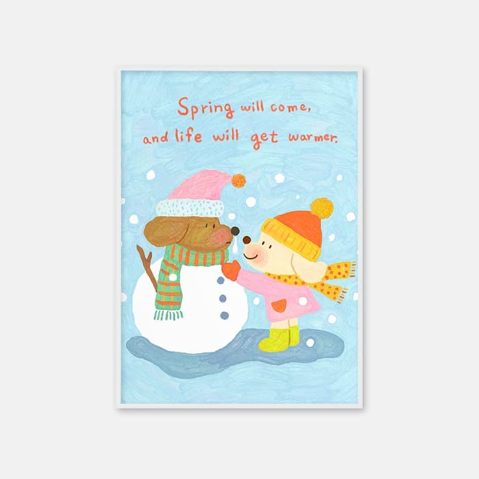 강아지 눈사람 포스터 이미지