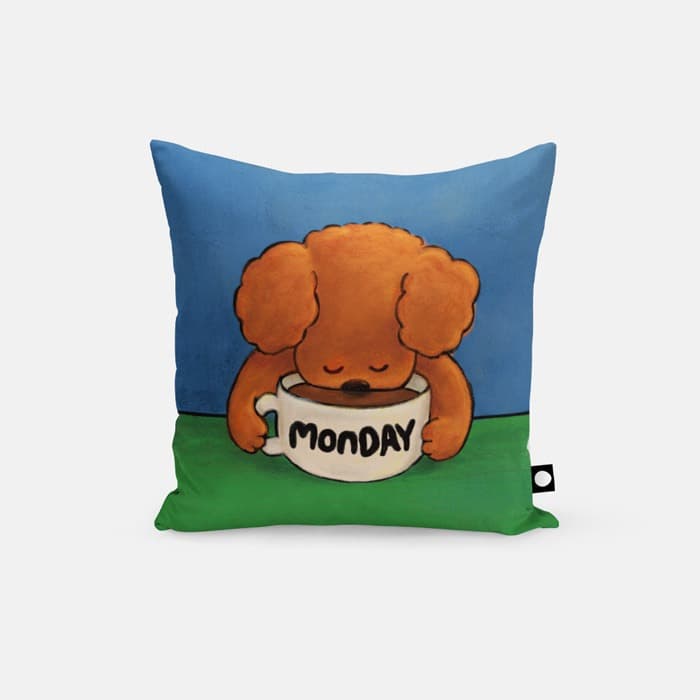 월요일 커피 쿠션 커버 이미지