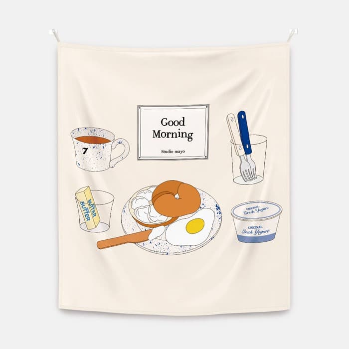 A morning with a Bagel 패브릭 포스터 대형 이미지