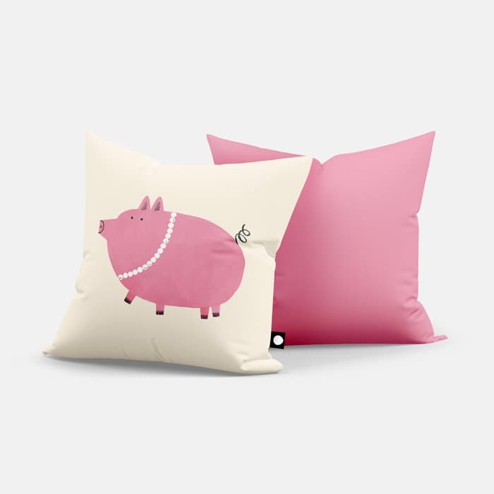 [NEW] Pig with Pearl Necklace 쿠션 커버 이미지