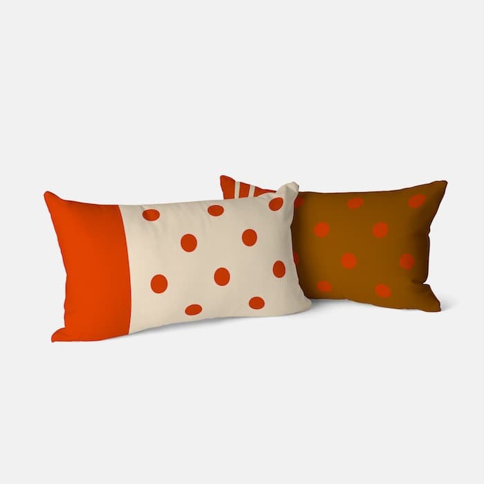 오렌지 캔디 리버서블 미니 쿠션 커버 이미지