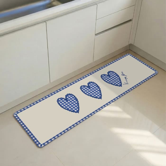 [27% OFF] 빈티지 블루 pvc 주방매트 이미지
