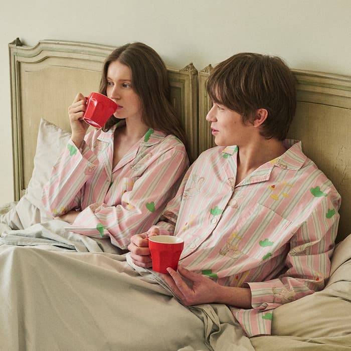 [NEW] (uni) 소프트 유토피아 스트라이프 파자마 긴팔 세트 이미지