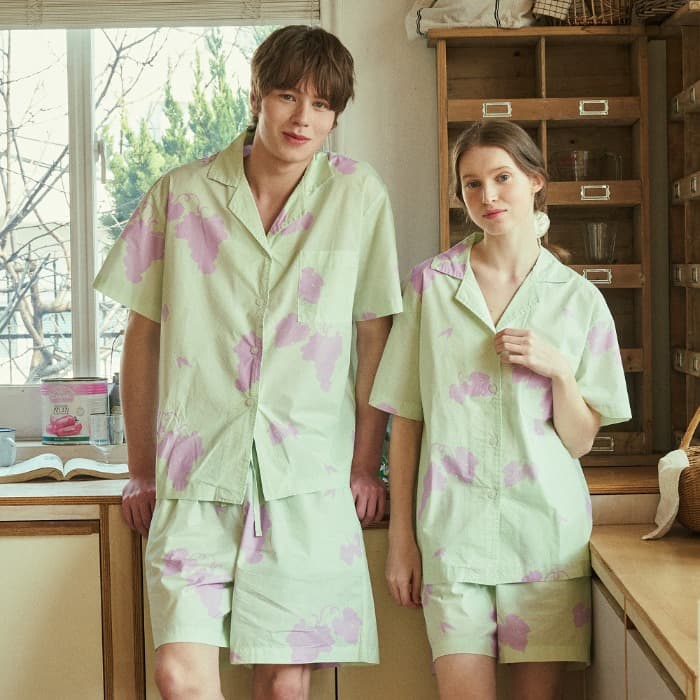 [NEW] (uni) 빈야드 나이트 에어 파자마 반팔 세트 이미지