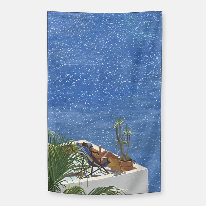 [NEW] Ocean blue 쉬폰 패브릭 포스터 이미지