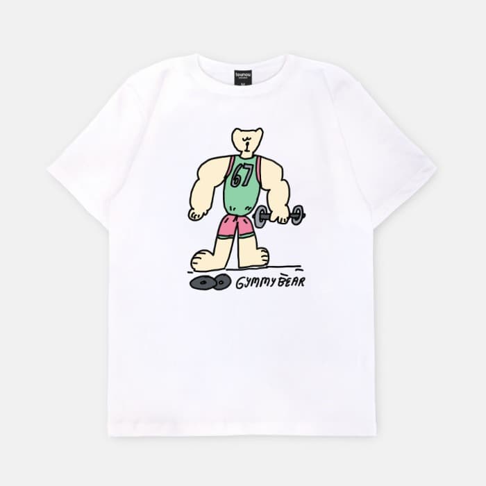 Gym bear 반소매 티셔츠 이미지