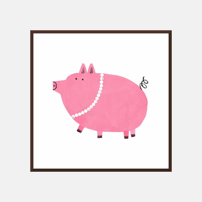 Pig with Pearl Necklace 포스터 이미지