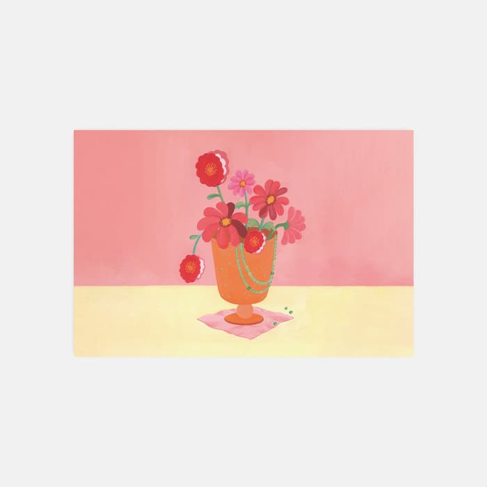 오렌지 화병과 옥색 목걸이 소프트 규조토 발매트 이미지
