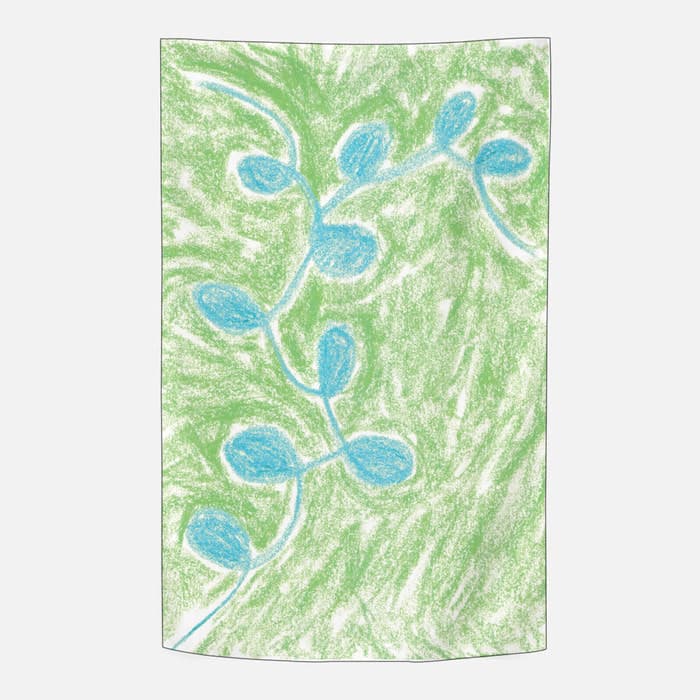Leaf Study(Blue Branch) 쉬폰 패브릭 포스터 이미지