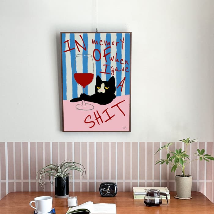 Funny Cat with Wine 포스터 이미지