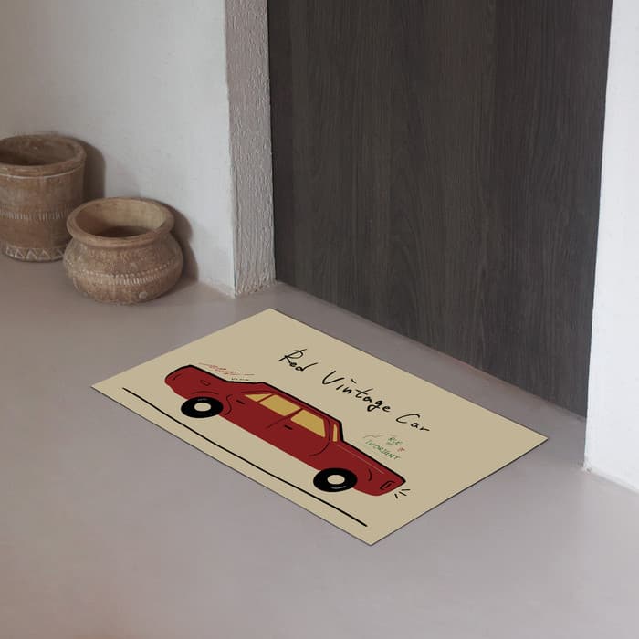 Red Vintage Car 소프트 규조토 발매트 이미지