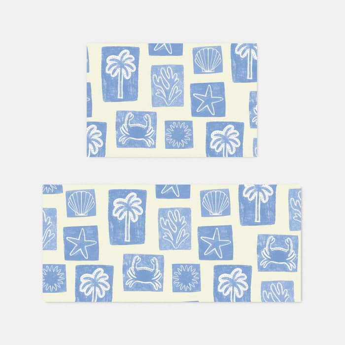 Blue Coastal Summer 소프트 규조토 발매트, 주방매트 이미지