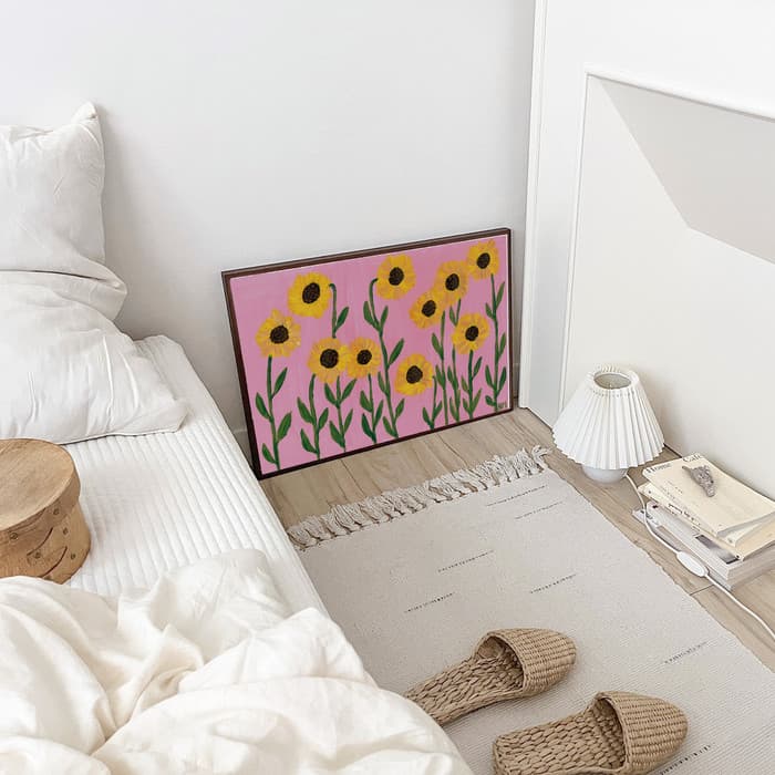 sunflowers in the pink sky 포스터 이미지